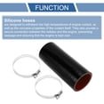 thumbnail image 4 of Unique Bargains 1 Set 54mm 2.13" ID 150mm 5.91" Length 0 Degree Black Red Car Silicone Hose with Clamps Universal, 4 of 7
