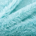 thumbnail image 3 of Reafort Luxury Long Hair Shaggy PV Fur Faux Fur Oversized Throw Blanket (Aqua, 60"X70" Throw), 3 of 4