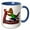 Blue/White, variant on 3drose, Cool Funny Roadrunner Running on Treadmill Fitness Cartoon, 11oz Two-tone Green Mug