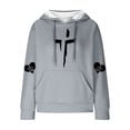 thumbnail image 4 of DDAPJ pyju Cross Graphic Hoodies for Women Waffle Knit Hooded Sweatshirt Loose Casual Pullover Hoodie Christian Blessed Sweatshirts with Kangaroo Pocket Gray XXL, 4 of 6