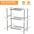 thumbnail image 4 of 3-Shelf Steel Wire Rack Storage Shelving Organizer, Sturdy Garage Metal Rack, Tiny Versatility Storage Shelves for Kitchen, Pantry, Under Desk, 15.94" L x 10.03" W x 26.77" H, Black, 4 of 8