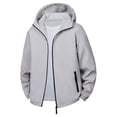 thumbnail image 2 of Fengqque Men's Solid Color Fashion Long Sleeved Pocket Full Zipper Casual Loose Hoodies Jacket Coat Gray XL(XL), 2 of 3