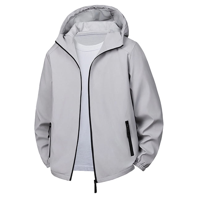 Cardigan à Capuche à Manches Longues pour Hommes avec Fermeture Éclair, Style Léger pour l'Été