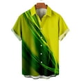 thumbnail image 5 of JINMGG Mens Tops under $5,Men Fashion Casual Buttons Printing Turndown Short Sleeve Shirt Blouse Green L, 5 of 6