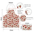 thumbnail image 7 of Red Strawberry Plants Fruit White Pattern Apron-Garden Aprons for Women with Pockets-Cotton Linen Waterproof Kitchen Cooking Gardening Aprons Adjustable for Kitchen,Cooking,BBQ and Salon 33x27 Inch, 7 of 7