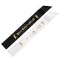 thumbnail image 2 of 2pcs Graduation Etiquette Belts Just Graduated Decorative Etiquette Band For Party (1pcs Black, 1pcs White, Men And Women, 158x9.8), 2 of 3