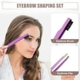 thumbnail image 6 of Unique Bargains Portable 2 in1 Eyebrow Shaping Tool Purple Stainless Steel Eyebrow Clip Eyebrow Brush for Women, 6 of 7