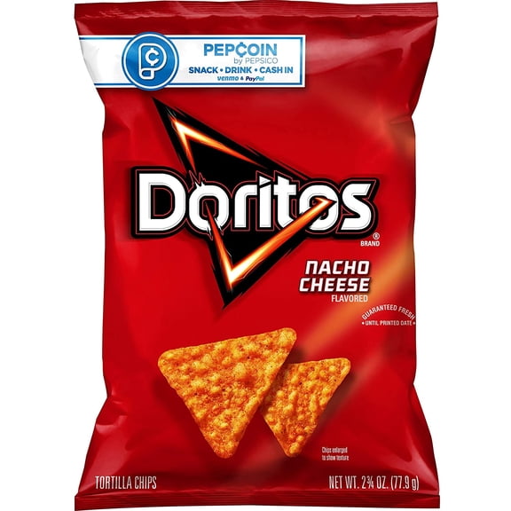 Doritos Flavored Tortilla Chips, Nacho Cheese, 2.62 Oz ( PACK OF 2 )