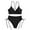 Black, variant on Efsteb 2 Piece High Waisted Bikini Set for Women V Neck Backless Strap Split Swimsuit Solid Color Drawstring Two Piece Bathing Suit (Yellow,M)