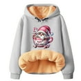thumbnail image 2 of Christmas Heavyweight Hoodies for Women 2025 Long Sleeve Thick Graphic Pullover Hooded Sweatshirt Tops, 2 of 4