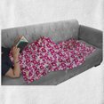 thumbnail image 5 of Floral Soft Flannel Fleece Throw Blanket, Blooming Graphical Flowers and Leaves with Polka Dots, Cozy Plush for Indoor and Outdoor Use, 70" x 90", Hot Pink Pale Orange, by Ambesonne, 5 of 5