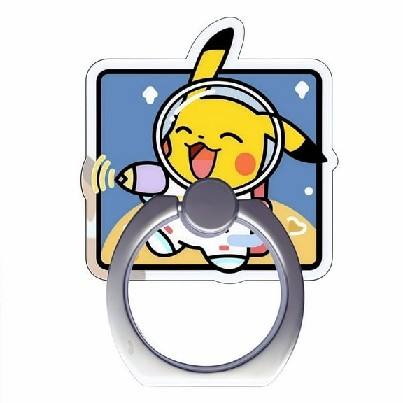 2-Pack Acrylic Pokemon Anime Cartoon Phone Ring Stands - Non-Slip Desktop Holder, Cute Kawaii Decor Ins Aesthetic Gift