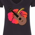 thumbnail image 4 of Inktastic Ukulele Hawaiian Music Women's V-Neck T-Shirt, 4 of 5