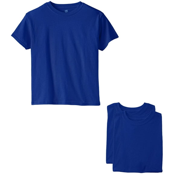 Hanes Boys 5.2 oz COMFORTSOFT HEAVYWEIGHT T-Shirt (Pack of 3) 3 Deep Royal
