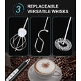 thumbnail image 5 of Handheld Milk Frother for Coffee, Rechargeable Electric Whisk with 3 Heads 3 Speeds Drink Mixer Foam Maker For Latte, Cappuccino, Hot Chocolate, Egg - Silver, 5 of 12