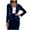 Dark Blue, variant on Karight Women Velvet Suit Blazer Jacket Casual Long Sleeve Notched Lapel Collar Button Open Front Velvet Office Blazer Coat