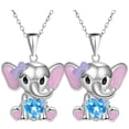 thumbnail image 2 of Cadena y dije de Elefante ElephantNeck01 2 Pzas Collar Elefante/Corazón Plata/Azul Metal. High Monaco MXLEK-002, 2 of 4