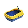 thumbnail image 3 of Recipiente para arena para gatos, bacinilla con pala, inodoro para gatos a prueba de salpicaduras, arena para mascotas con parte abierta Azul, 3 of 8