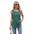 thumbnail image 2 of Womens Loose Fit Casual Flowy Tank Tops Sleeveless Summer Tops Dark green XXL, 2 of 9