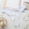 thumbnail image 2 of HUITKMM Seamless Cotton Underwear Women Womens Open File Thong Transparent Mesh Front and Rear Open File Lace Edge Low Waist Panties, 2 of 3
