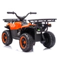 thumbnail image 3 of 24V Ride on Car, Kids ATV Quad with Bluetooth Music w/Storage Racs, Anti-Slip Tires, 160W Motors, Crash Bars, Power Display, LED Lights & Bluetooth, 24 Volt Ride on Toys for Toddlers Ages 3+, Orange, 3 of 7