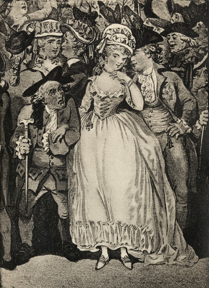 Mrs Mary Robinson 1757 Or 1758 To 1800 Accompanied By The Prince Of Wales And Her Husband Thomas Robinson Aftert Rowlandson Mary Perdita Robinson English Poet Novelist And Actress Canvas Art - Ken Wel
