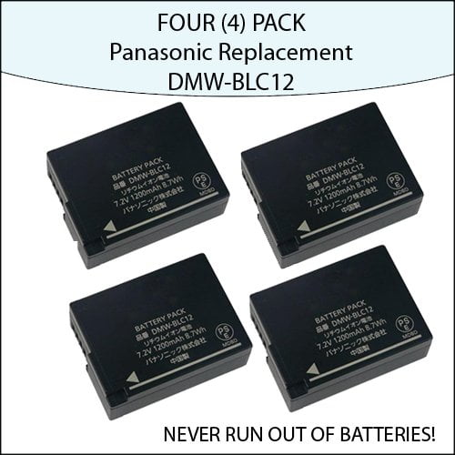 FOUR (4)PACK High Capacity Panasonic BLC12 Replacement Lithium-Ion Battery Pack