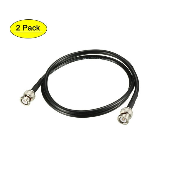 Uxcell RG58 Coaxial Cable with BNC Male to BNC Male Connectors 50 Ohm 3.3-ft 2 Pack