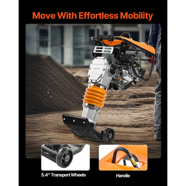 VEVOR Jumping Jack Compactor, 6.5 HP Fuel-Powered, 196 cc, Impact