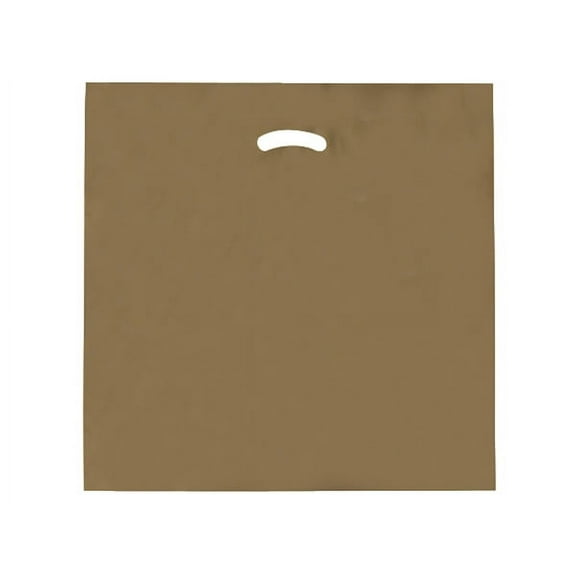 Pack Of 500, 20 x 20" x (With 5" Bottom Gusset) Solid Gold Super Gloss Recycled Plastic Bags 1.50 Mil Made in USA