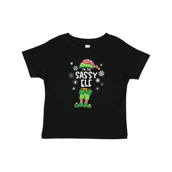 Inktastic Funny Christmas I'm the Sassy Elf with Shoes and Hat Boys or Girls Baby T-Shirt