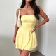 thumbnail image 5 of Vestido Mujer Ajustado Sin Espalda Sin Mangas Fuera Del Hombro Traje Diario Ygjytge Amarillo T XL para Mujer, 5 of 6