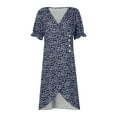 thumbnail image 4 of fatyb Boho Floral Dresses for Women V Neck Short Sleeve Vacation Dresses Womens Summer Midi Dresses, 4 of 4