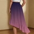 thumbnail image 4 of hotojiny Midi Skirts for Women Elastic Waist Ruffle Hem Asymmetrical Boho Skirt Summer Gradation High Low Flowy Skirt, 4 of 7