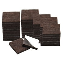 REGALWOVEN 48Pcs Furniture Pad Square 1" Self-stick Felt Pad for Furniture Chair Leg Brown