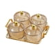 thumbnail image 3 of Plato divisor de postres, tarro para galletas, bandeja para condimentos, recipiente para almacenar bocadillos de frutas Ámbar 4 Cuencos, 3 of 9