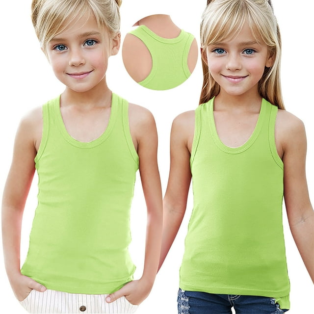 MKOSPLRT Athletic Tank Tops for Kid Racerback Sleeveless Workout Tanks Crew Neck Slim Fit Tanks Solid Color Gym Tanks Stretch Tank Tops