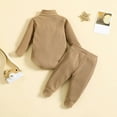thumbnail image 7 of FAIWAD 2 Piece Knit Ribbed Outfits for Girl Boy Long Sleeve Turtleneck Top and Long Pants Toddler Sweatsuits, 7 of 7