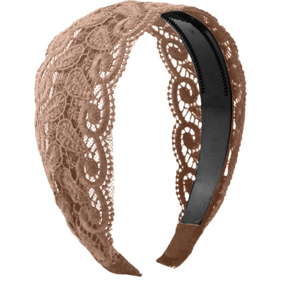 Women's Elegant Wide Lace Embroidery Headband Anti-slip with Teeth High Toughness Hair Accessories