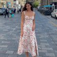 thumbnail image 4 of Vestido de tirantes con abertura larga y espalda descubierta para mujer, vestido Popular de verano europeo y americano con encaje Floral, 2022, 4 of 4