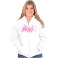 thumbnail image 4 of Airbrushed Angel Wings Halo Hearts Zip Hoodie Sweatshirt Women Brisco Brands S, 4 of 5