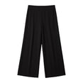 thumbnail image 5 of Lenpel Wide Leg Capri Pants for Women High Waist Baggy Cropped Trousers Comfy Flowy Casual Workout Yoga Capris, 5 of 5