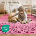 thumbnail image 4 of ODIKA Pink Print Cheetah Leopard Spotted Bold Tossed Spots Zebra Tiger Stain Resistant Low Profile for Dorm Room, Small Living Apartment, 4 of 7