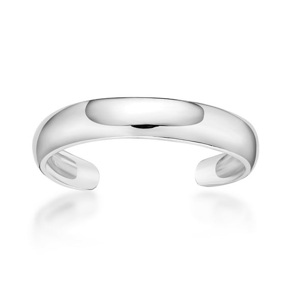 Lavari Jewelers 10K White Gold Adjustable Open Toe Ring for Women, Classic 3mm Band, One Size Fits Most