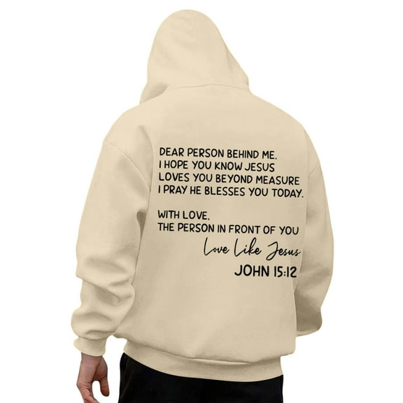 CONFREE Men's Hoodie Letter Prints Hoodies For Men Graphic Long Sleeve Casual Pullover Hooded Sweatshirts With Pockets