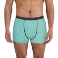 thumbnail image 2 of Goofa Teal Turquoise Glitter Printed Men's Boxer Briefs Underwear, Moisture-Wicking Underwear, Trunk,Soft and Breathable Cotton Underwear-Small, 2 of 9