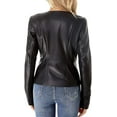 thumbnail image 2 of Women's Genuine Lambskin Leather Jacket Motorcycle Biker Leather Black Jacket W240, 2 of 3
