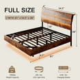 thumbnail image 3 of Galnfu Floating Full Size Bed Frame with LED Light and USB Port Charging Station, Platform Bed with Wooden Storage Headboard, Sturdy Steel Slats,Easy to Assemble, Vintage Brown, 3 of 9