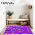 thumbnail image 3 of ODIKA 8'x10' Machine Washable Non-Slip Area Rug, Jumbo Letter Grid Knowledge Adventure Kindergarten Discovery High Traffic Rug, Purple, 698937, 3 of 7