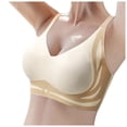 thumbnail image 6 of PMVFHDE Women's Front Side Buckle Lace Edge Wirefree Seamless Gathering Yoga Sleep Bra Adjustable Straps Comfort Fit -Ring Lightweight Breathable Activewear Beige - XXL, 6 of 8